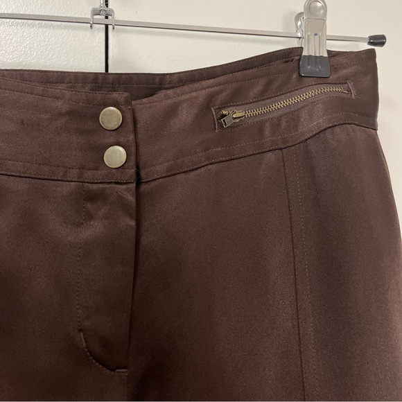 Vintage Express size 6 brown silk cargo pants - Picture 3 of 8